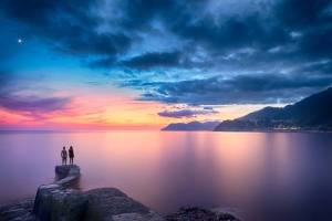 Sunset with two figures